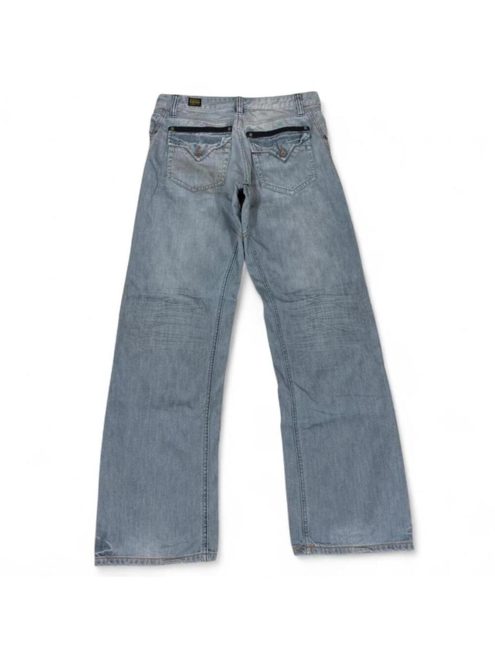 Y2K style Blustaff straight fit flap pocket baggy look denim